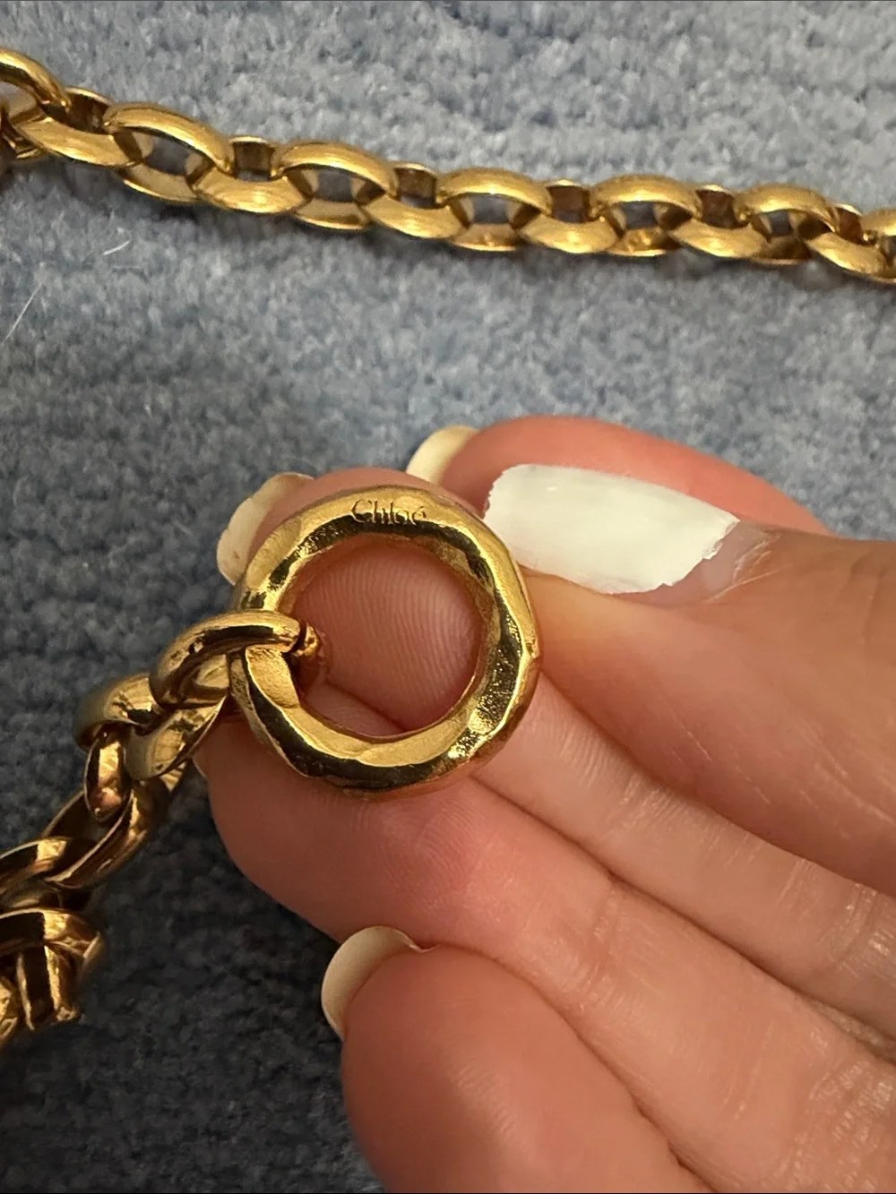 Chloé Gold Script Logo Chain Belt